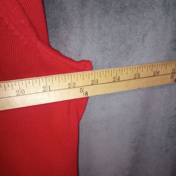 Talbots Red Embellished Love Sweater Size XL EUC P2P 23 Length 25 in - Picture 10 of 11